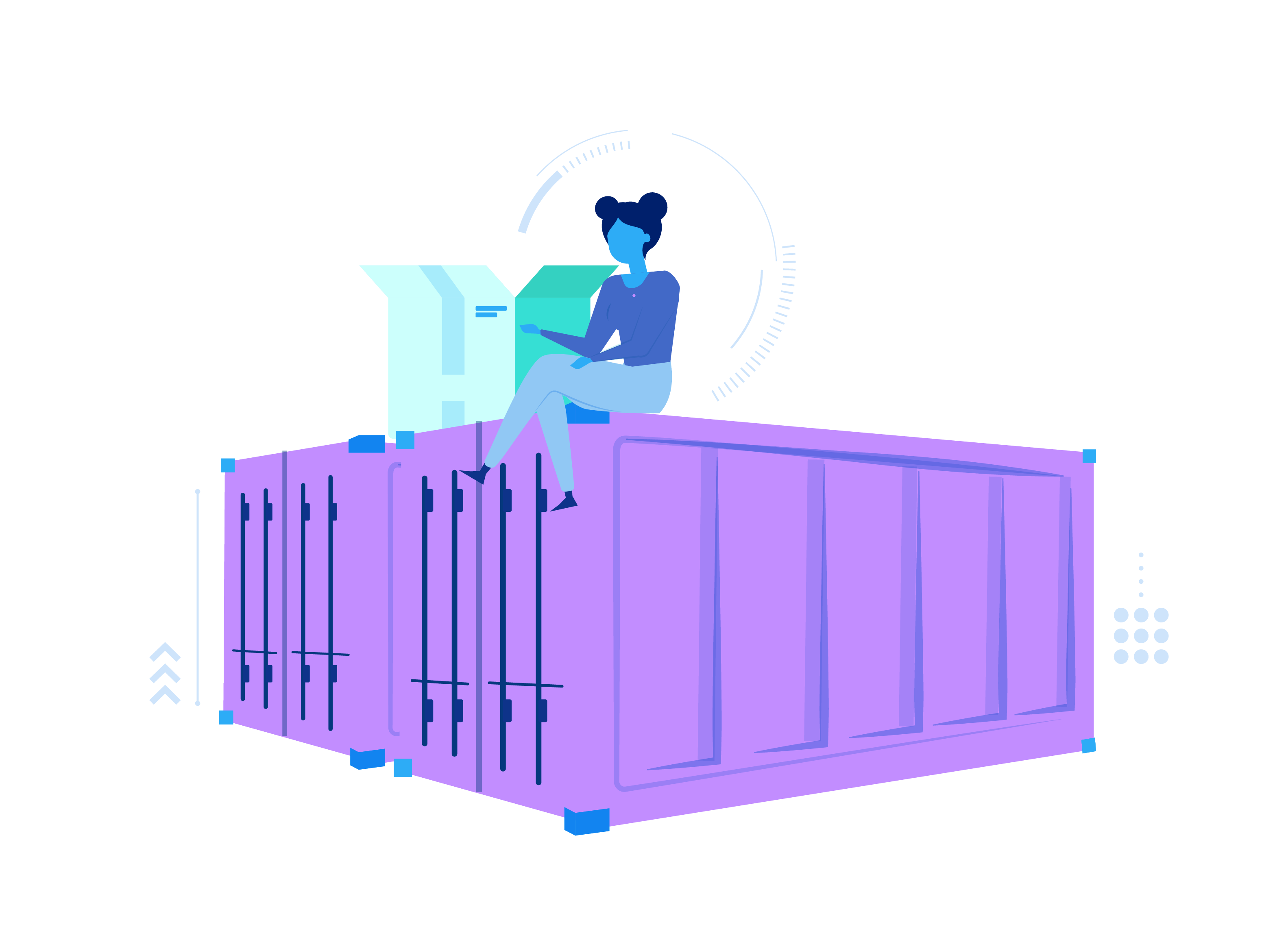 Illustration showcasing the ease of calculating container shipping costs with Freightos calculator